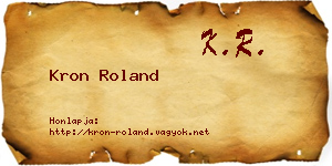 Kron Roland névjegykártya